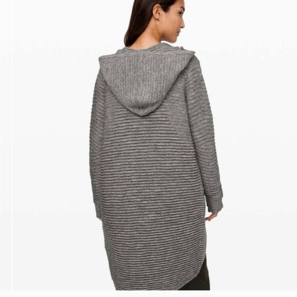 Lululemon As Promised Cardigan Heathered Speckled Black Style W3CQ7S Size XS - Picture 4 of 14